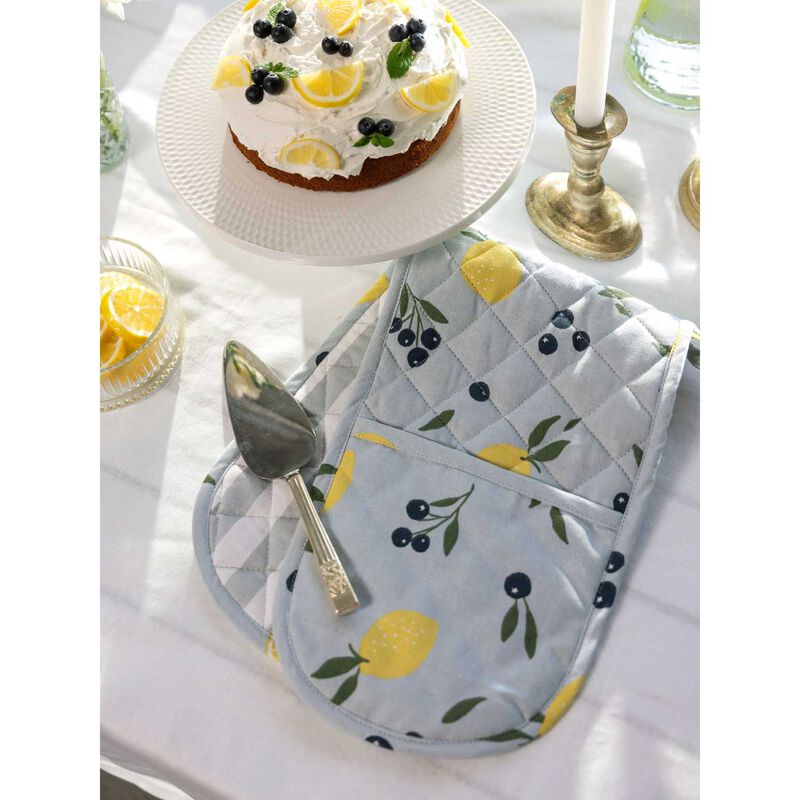 Wallace Cotton Lemon Dreams Double Oven Glove image number 1